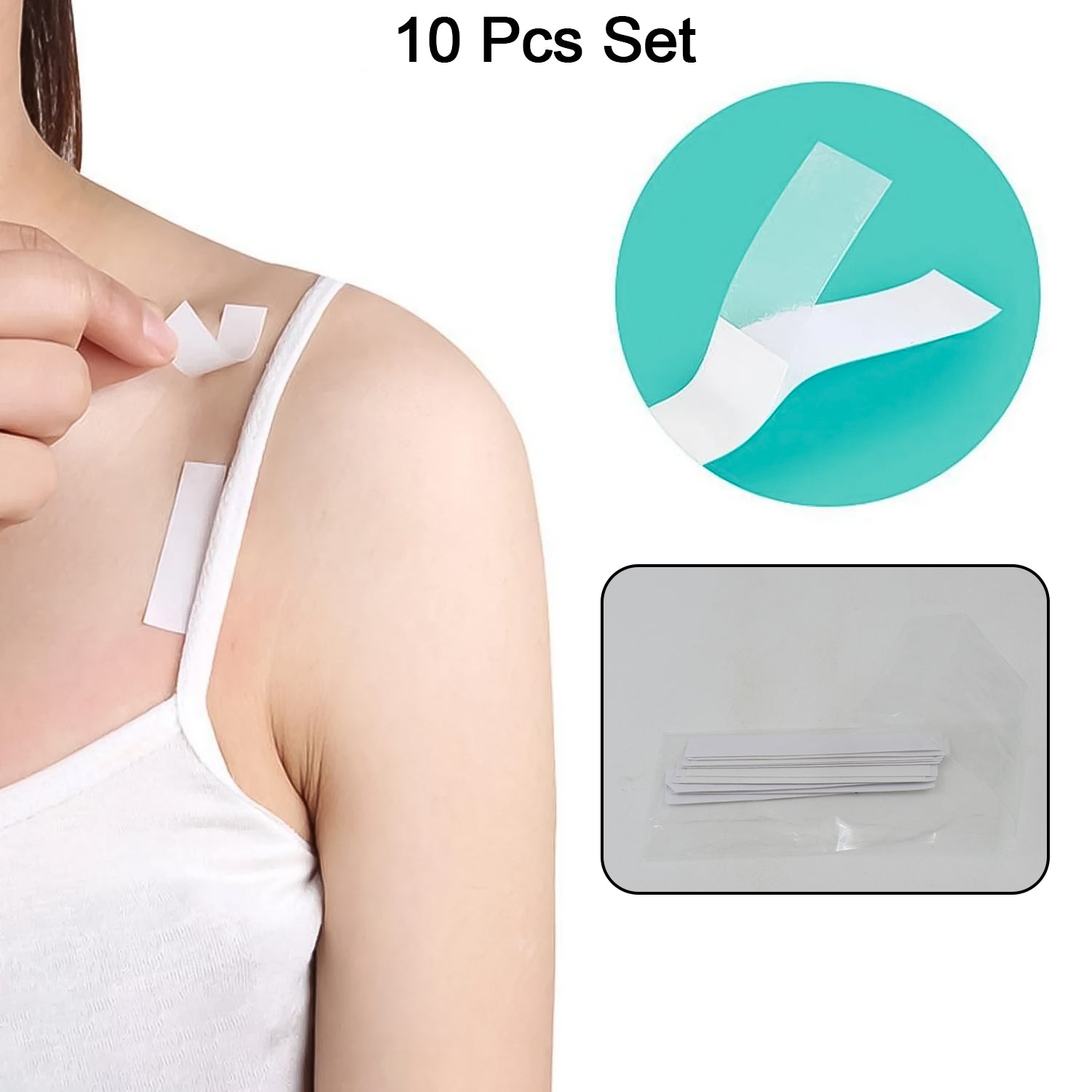40 pcs waterproof anti‑skid transparent lingerie fashion tape set, double-sided clear body tape for strapless dress