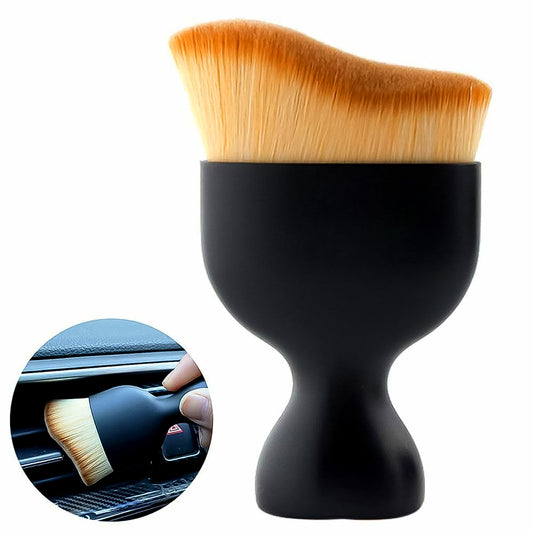 mini car interior cleaning soft brush set, 2 piece car duster brush for dashboard and vents, portable soft bristle brush for car interior, car detailing brush for dust and dirt removal, soft brush for air vent cleaning in cars,