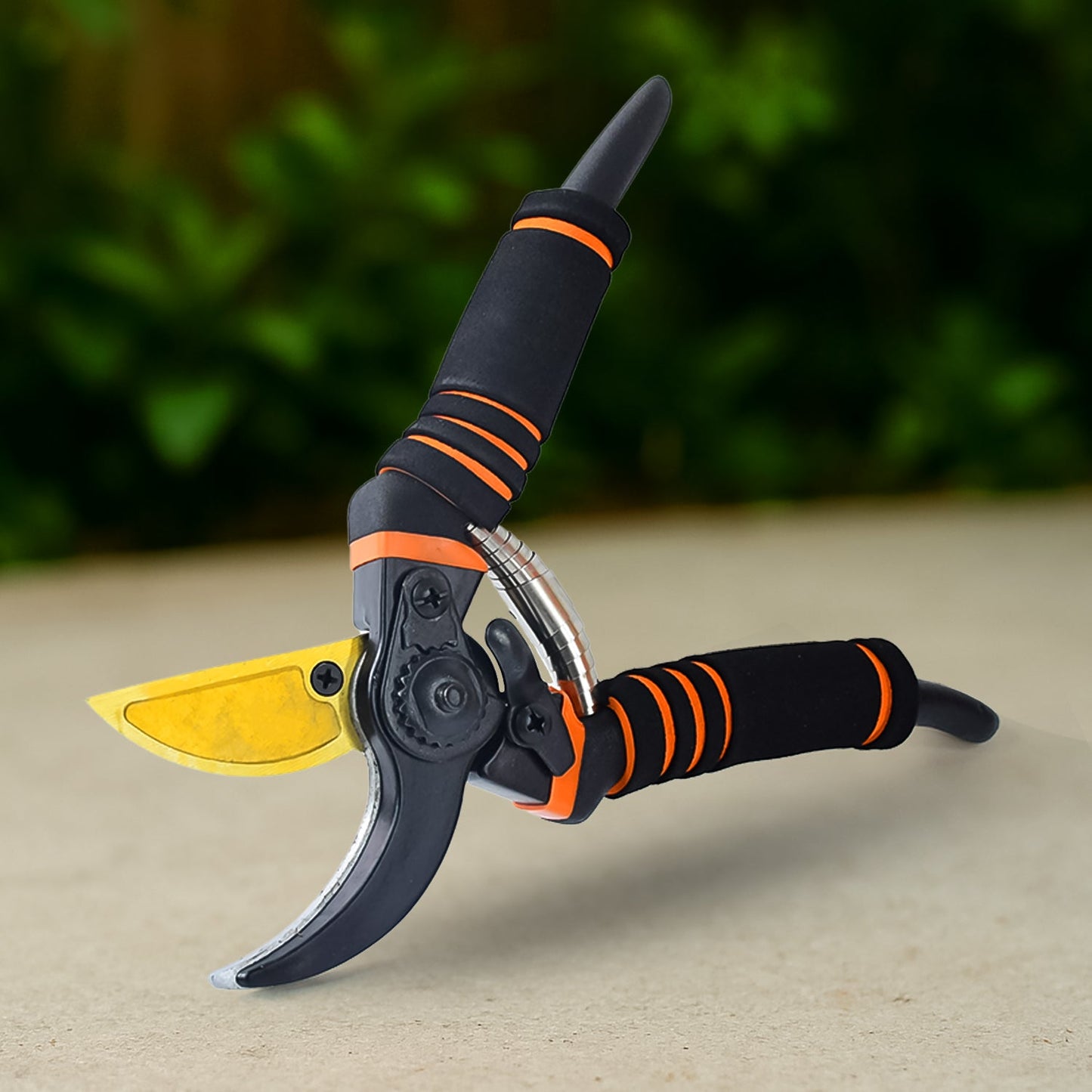 heavy duty garden pruning shears for home gardening, high carbon steel pruning scissors for plants, ergonomic garden pruner with soft grip handle,