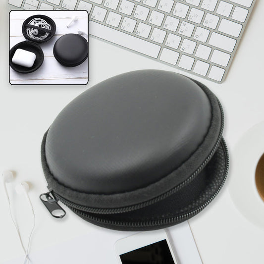 Cute round earphone carrying case, earphone pouch, headphone case, round earphone case, AirPods case pouch, data cable organizer, return gift pouch, small travel pouch, kids party favor case
