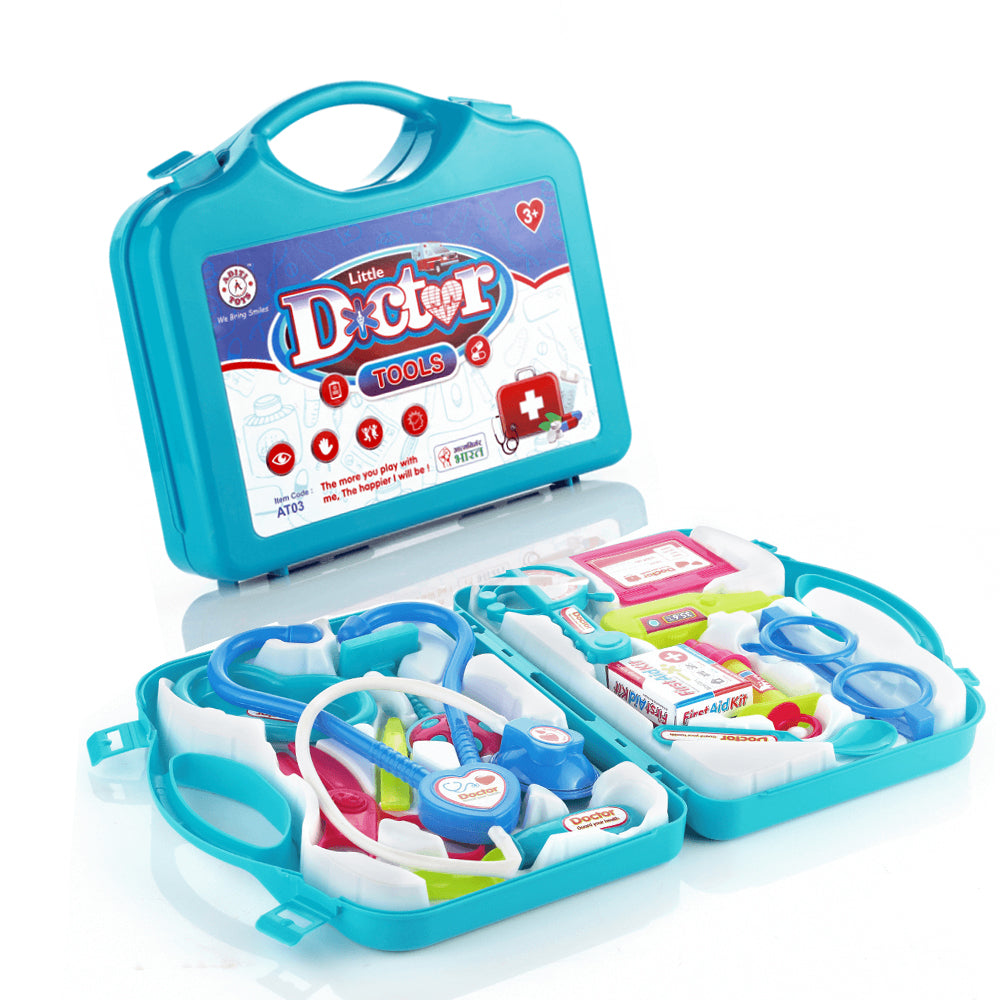 Doctor toy set with colorful pieces, doctor toy set, kids medical play kit, pretend doctor tools, doctor briefcase toy, kids role play toy set, doctor set for girls and boys, toy stethoscope set