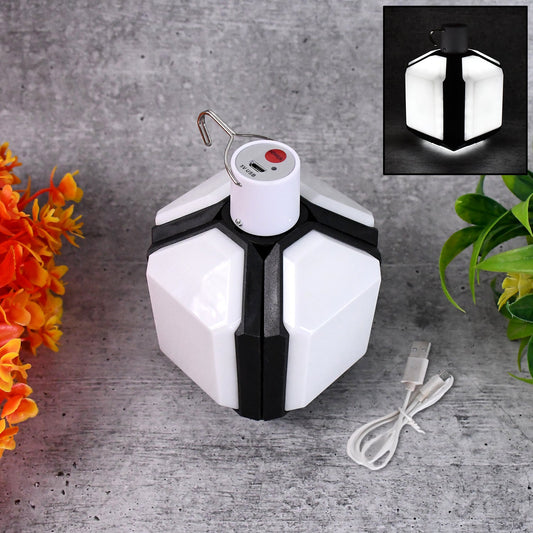 foldable USB rechargeable LED camping light, portable LED hanging lamp for camping and travel, hook lamp for outdoor and emergency lighting, foldable LED light for tents and trekking,