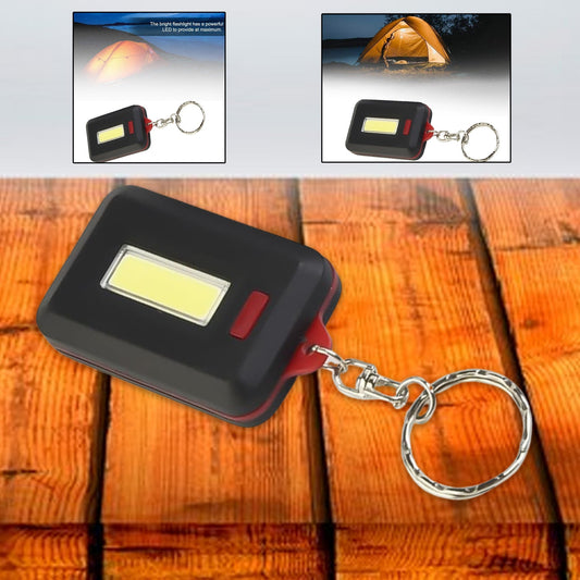 LED COB keychain light set of 3 with hook, compact keychain torch with 3 light modes, mini COB flashlight keychain for emergency use, pocket-size LED light with loop sticker for multipurpose use, portable LED keychain light for daily carry,