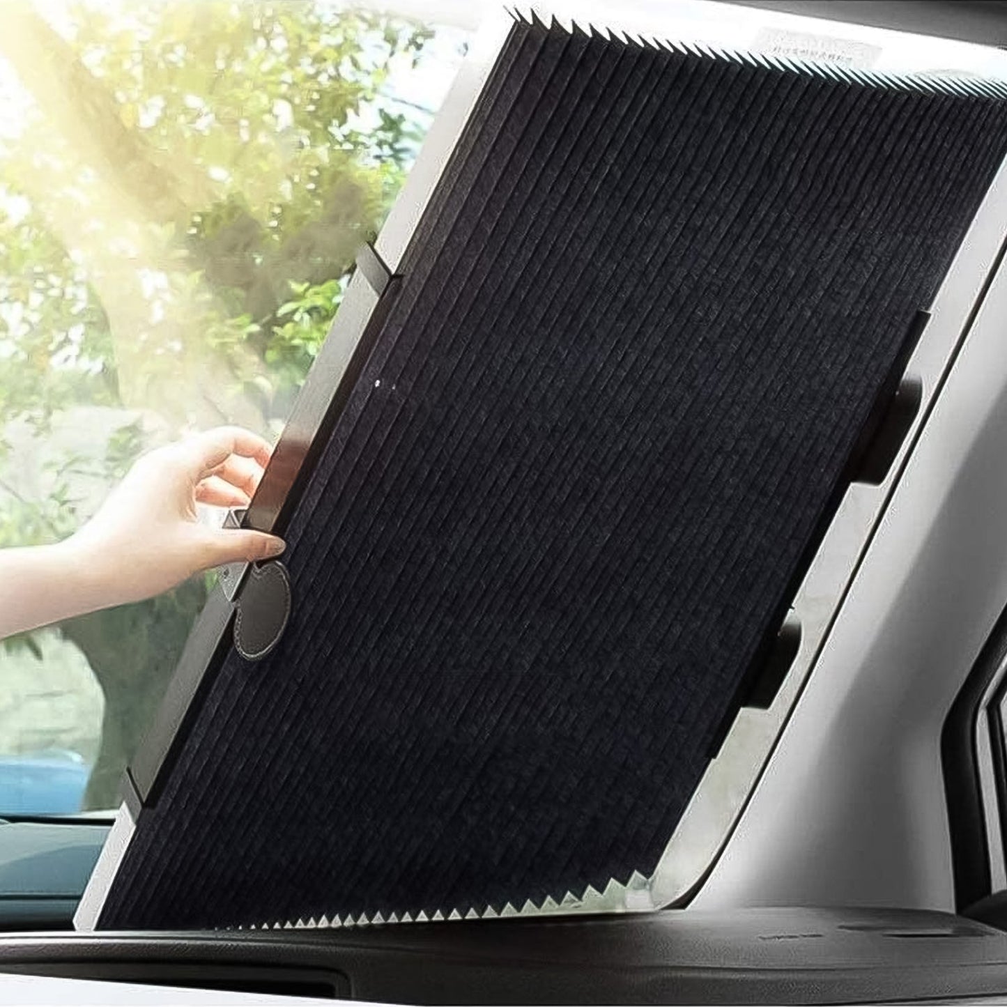 retractable foldable windshield sun shade with suction cups, long UV blocker car sunshade, retractable car sun visor for windshield, foldable sun shade with suction cups

