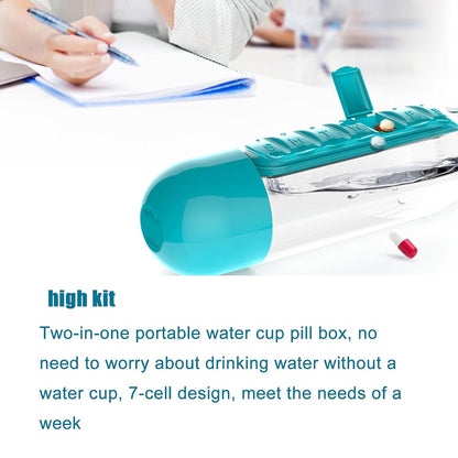 medicine bottle with water carrier for commute, multifunctional water bottle with pill compartment,