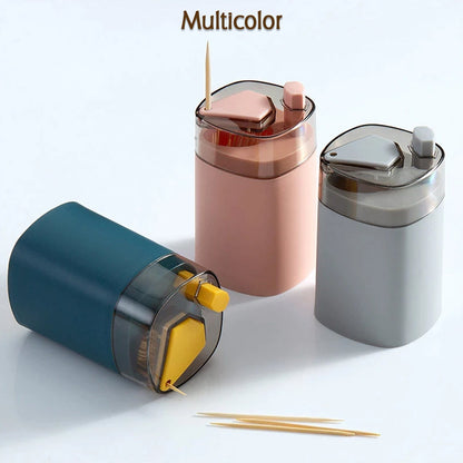 Safe and convenient toothpick holder, automatic -up feature for easy dispensing. toothpick holder, pop up toothpick dispenser, automatic toothpick box, kitchen toothpick container, restaurant table accessories, plastic toothpick holder
