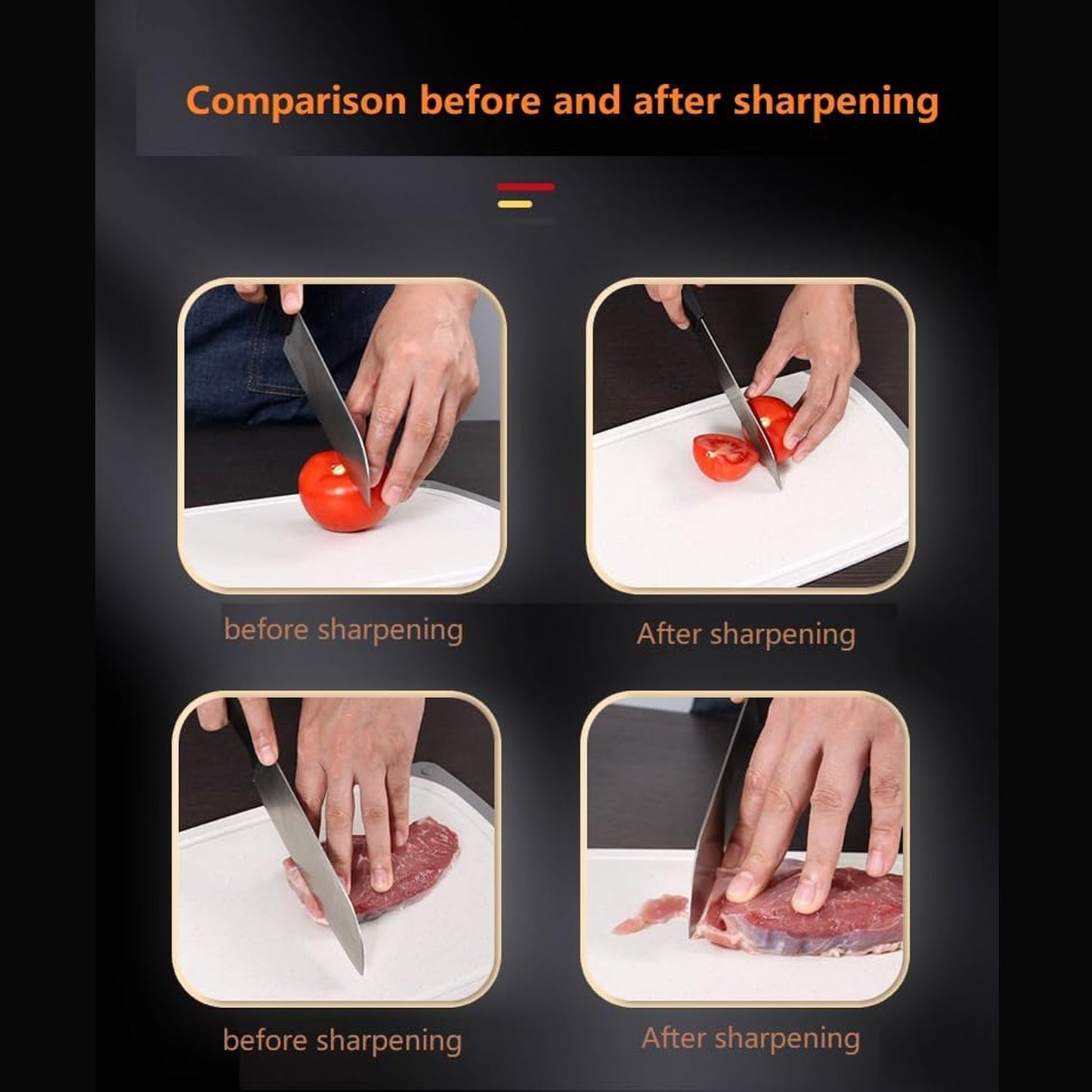 stainless steel knife sharpening tool, sharpener for cooking knives and kitchen tools, 
