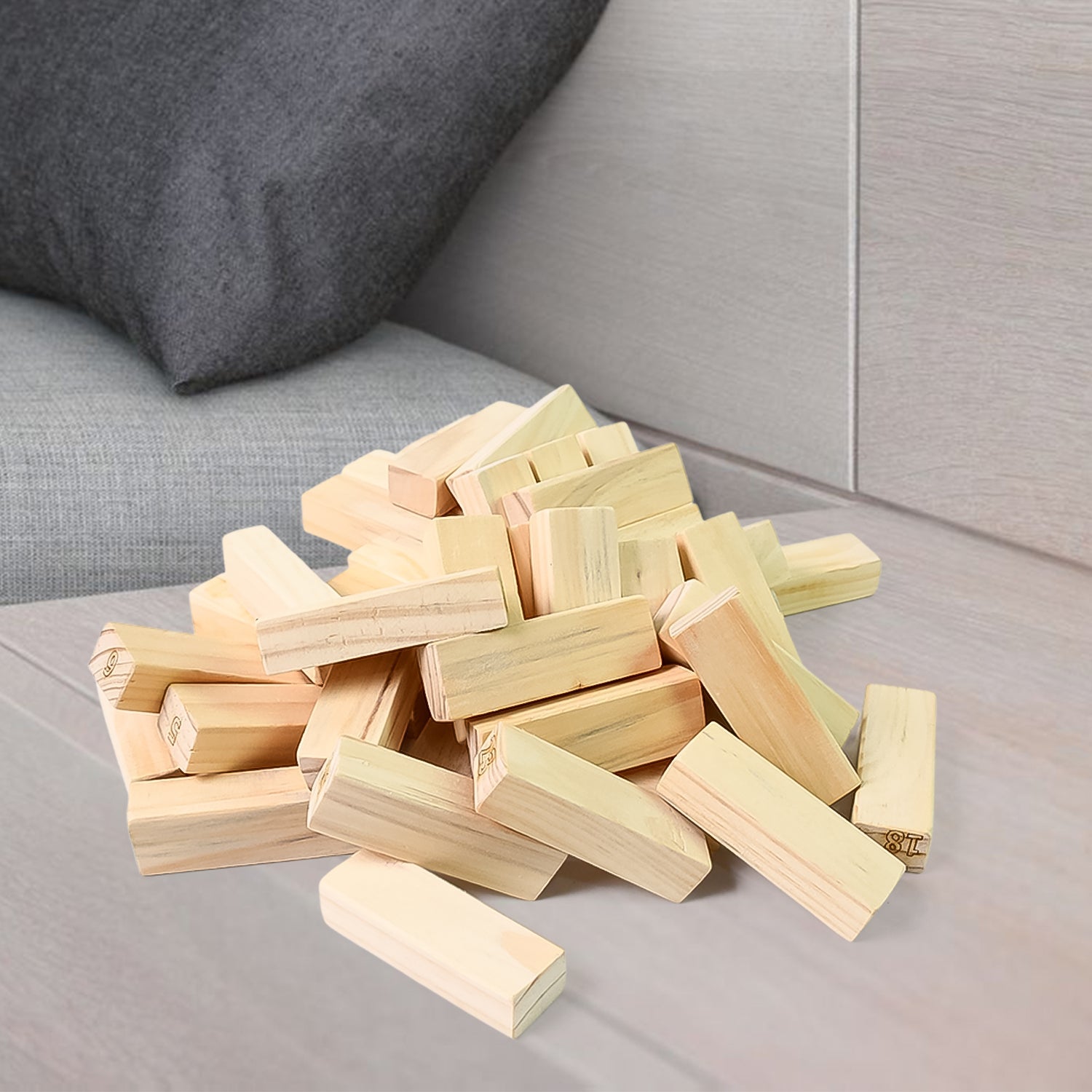 wooden zenga tumbling tower game with 48 blocks and 2 dice, best stacking game for kids and family in India, fun indoor wooden block game for children and adults, classic tower building game for brain skills and hand coordination,