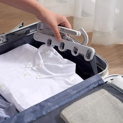 compact clothes hanger for t-shirts and sarees, travel-friendly folding hanger for packing, rotating foldable hanger for daily use

