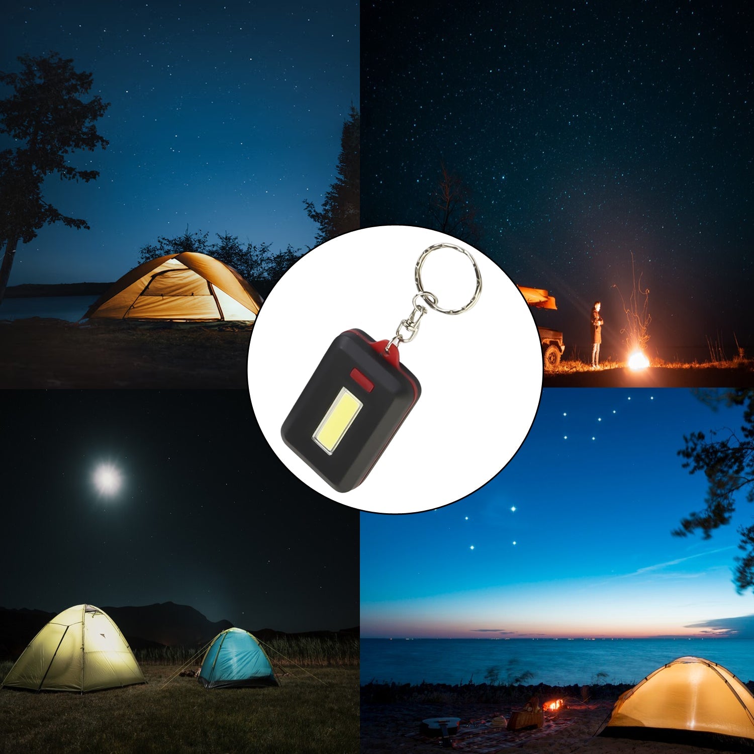 COB keychain light, LED keychain torch, mini flashlight keychain, portable COB LED light, LED keychain light India, 3 mode keychain light, hook keychain LED torch, keychain light with loop sticker, COB LED light for travel, battery operated keychain light

