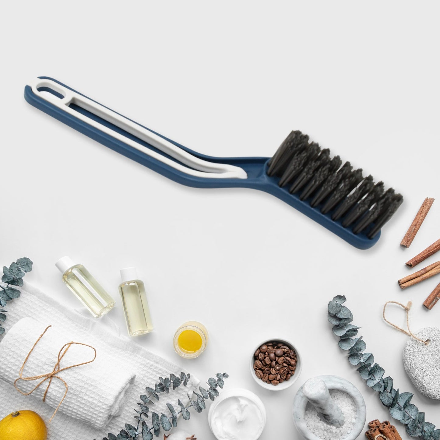 2‑in‑1 floor gap cleaning brush for tile grout edges, V‑shaped grout and squeegee cleaning brush,