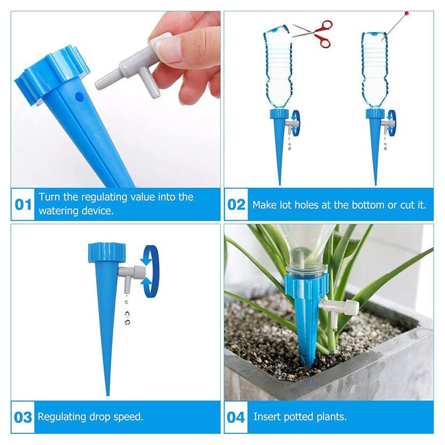 adjustable slow release watering stakes for pots