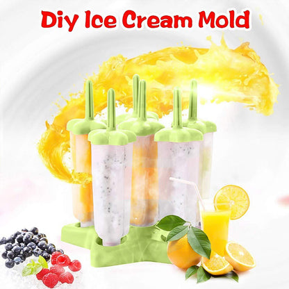 reusable plastic ice cream molds with lids for homemade treats, 12 pc DIY popsicle maker set for kids and summer parties, BPA-free ice cream molds for kulfi and popsicles in India, best plastic ice cream making molds for home use,