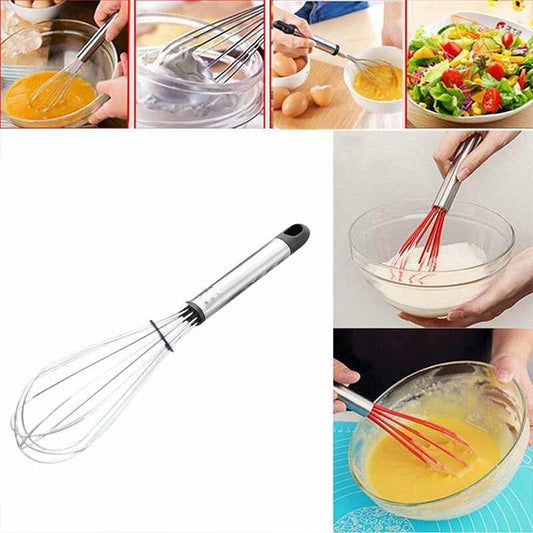Hand wire whisk for mixing and whisking, multipurpose design. stainless steel whisk, hand whisk for kitchen, balloon wire whisk, egg beater, kitchen whisk tool, mixing whisk silver, coffee beater, stainless steel kitchen tool, baking whisk, milk frother whisk
