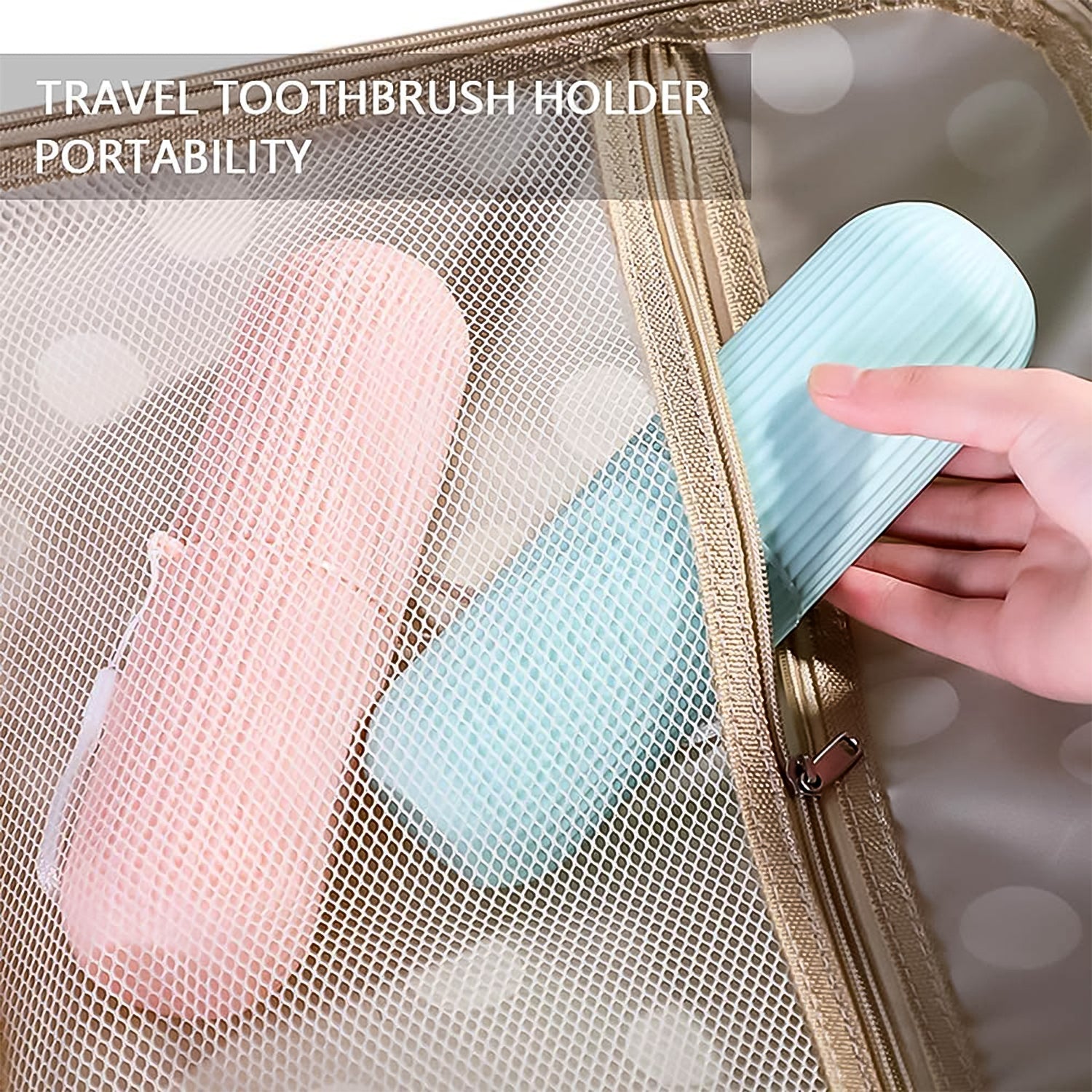 toothbrush and toothpaste storage for backpacks and trips, lightweight capsule design oral care holder for journeys
