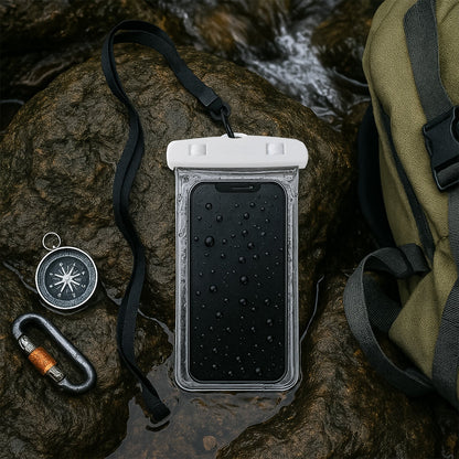 waterproof mobile pouch, mobile pouch with neck strap, underwater phone cover, waterproof phone case, mobile pouch for swimming, universal waterproof pouch