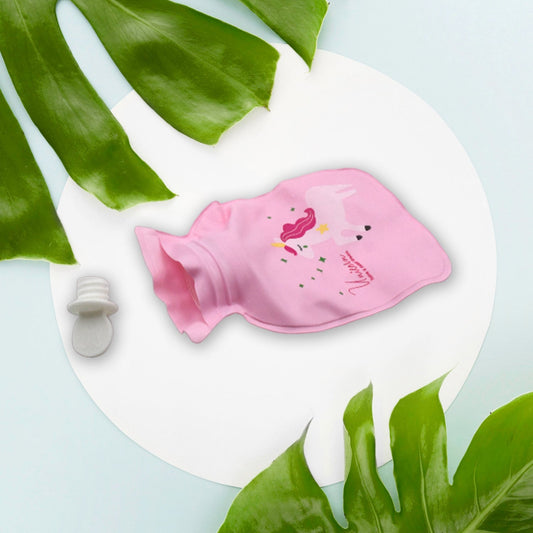 printed small hot water bag for pain relief, leak-proof hot water bag for cold therapy, mix design hot and cold water bag, small hot water bottle for cramps and muscle pain,