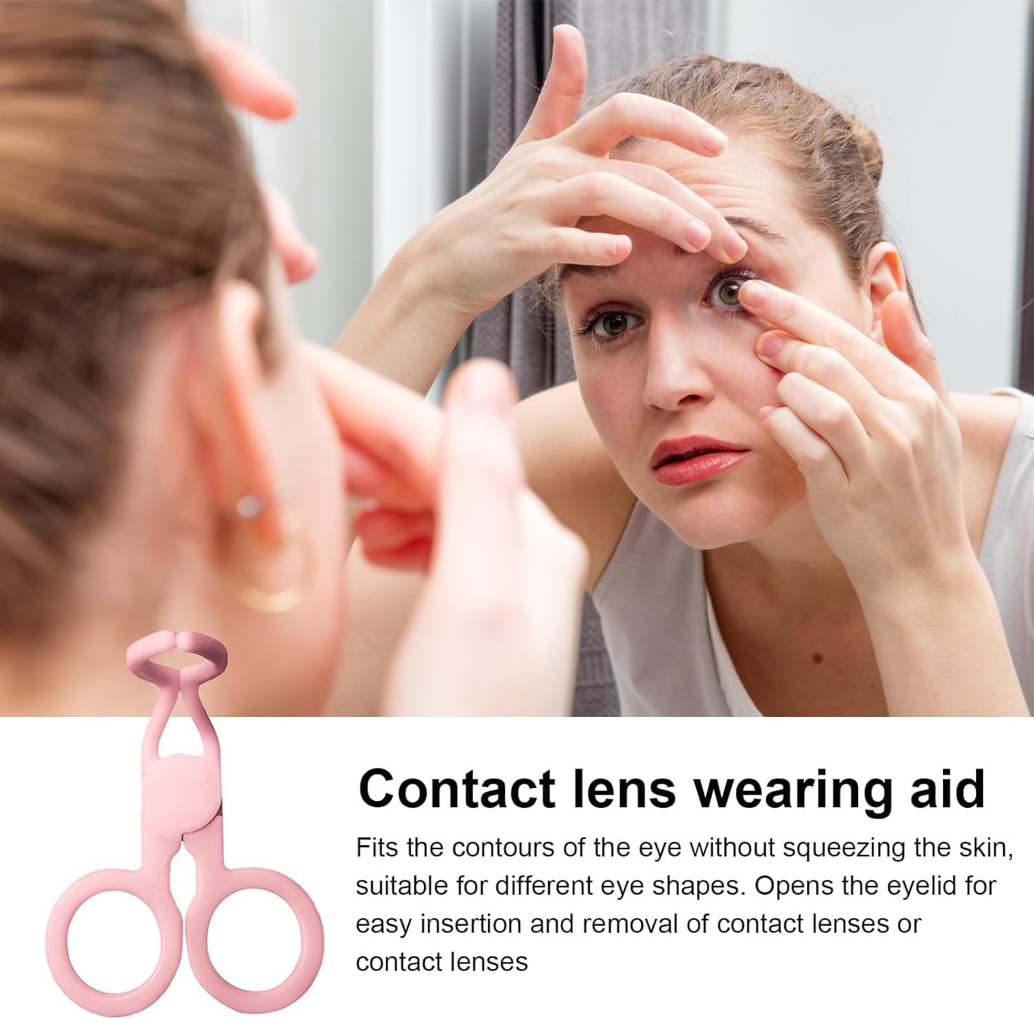 contact lens inserter and remover tool India, plastic contact lens applicator and remover, ergonomic contact lens tool for safe handling, hygienic contact lens tool for beginners, soft tip lens inserter and remover stick, contact lens removal tool for sensitive eyes,