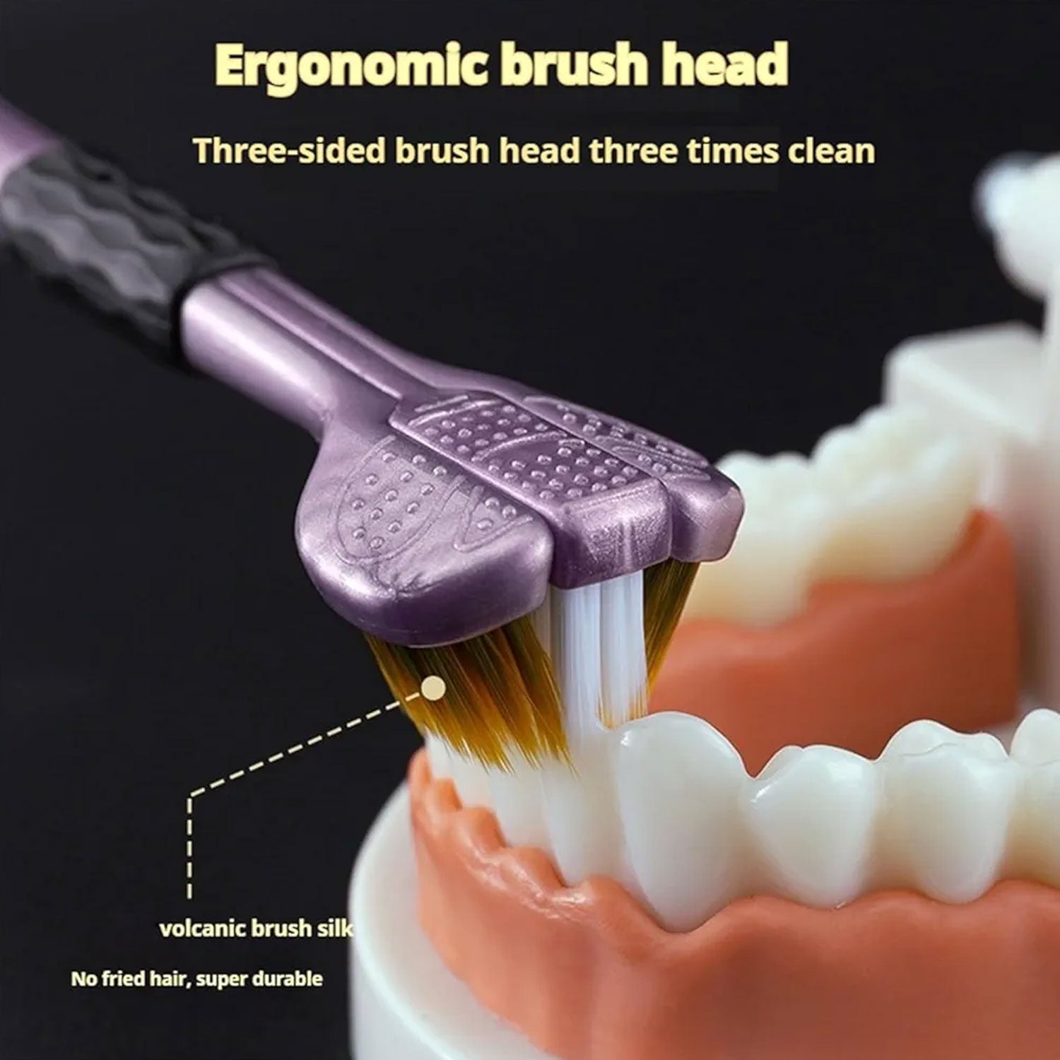 3 sided toothbrush, triple head toothbrush, soft bristle toothbrush, toothbrush for sensitive teeth, toothbrush for gums, toothbrush for braces, best toothbrush for oral hygiene, gentle toothbrush for adults, soft toothbrush India, toothbrush set for deep cleaning

