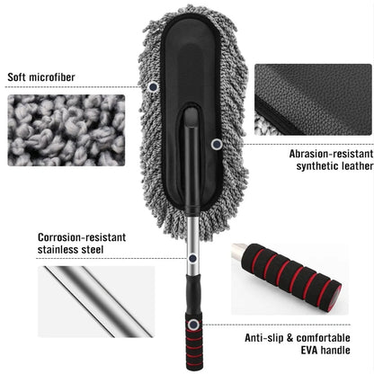 car duster, microfiber cleaning brush, car cleaning tool, long handle duster, multipurpose car brush, vehicle dust remover, interior cleaning brush