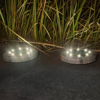 durable solar disk lamps for outdoor ambiance, auto on off solar ground lights for driveway, modern solar disk lights for home entrance