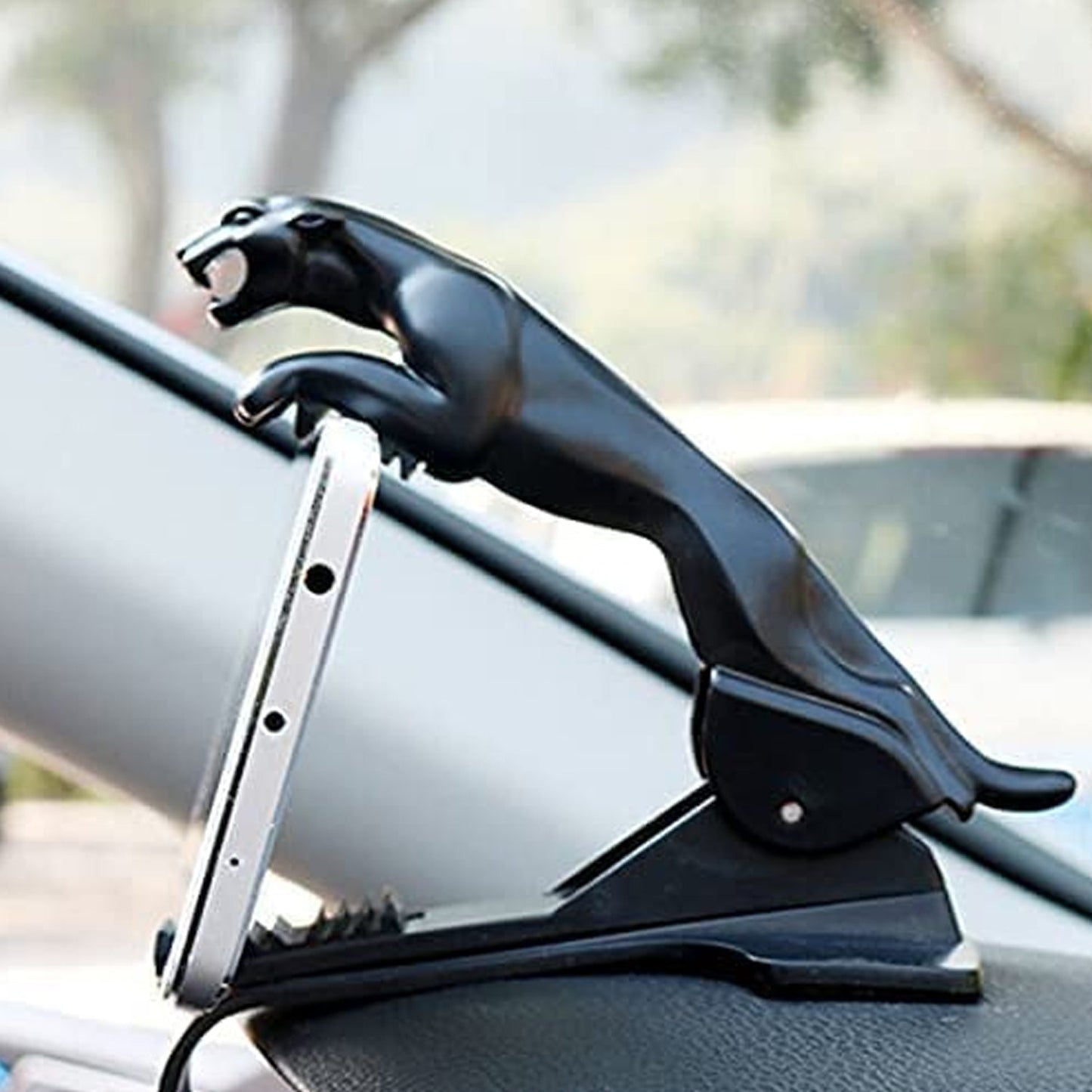 jaguar phone holder, leopard shape mobile stand, car dashboard phone mount, 360 rotation phone clip, luxury car phone holder, mobile holder for car