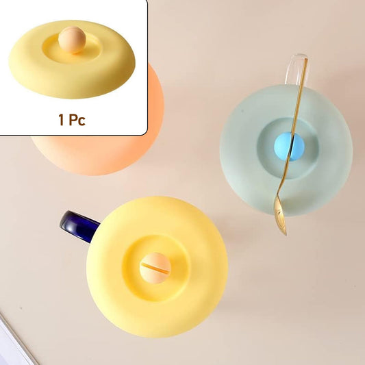 reusable silicone mug lid set of 6 airtight covers, dust-proof cup lid for mugs and glasses, silicone cup seal to prevent spills and dust, eco-friendly silicone lids for tea and coffee mugs, 