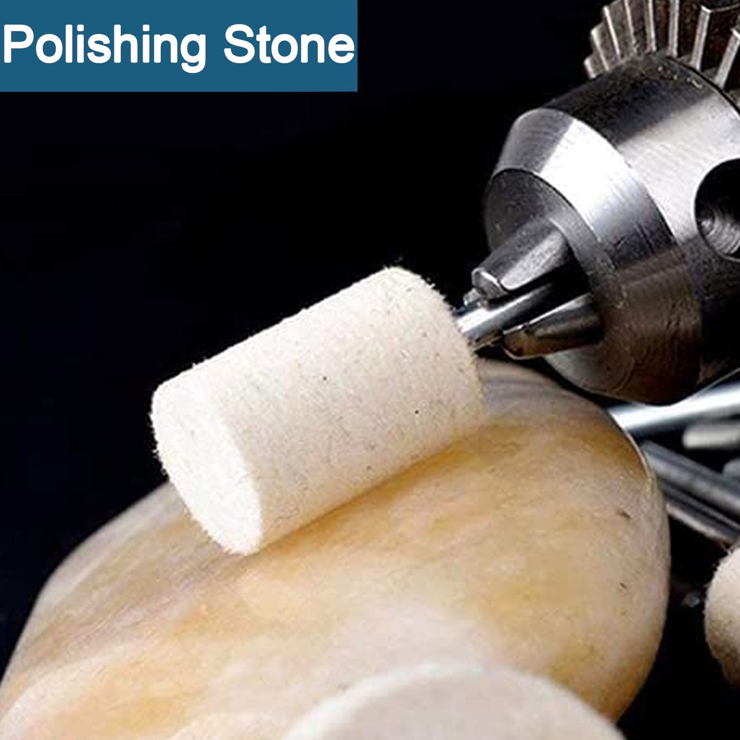 mounted wool felt polishing buffing wheels set, 3‑piece felt polishing bits for rotary tools, D‑shank wool felt buffing wheels for drill, round cylindrical wool felt polishing wheel bits

