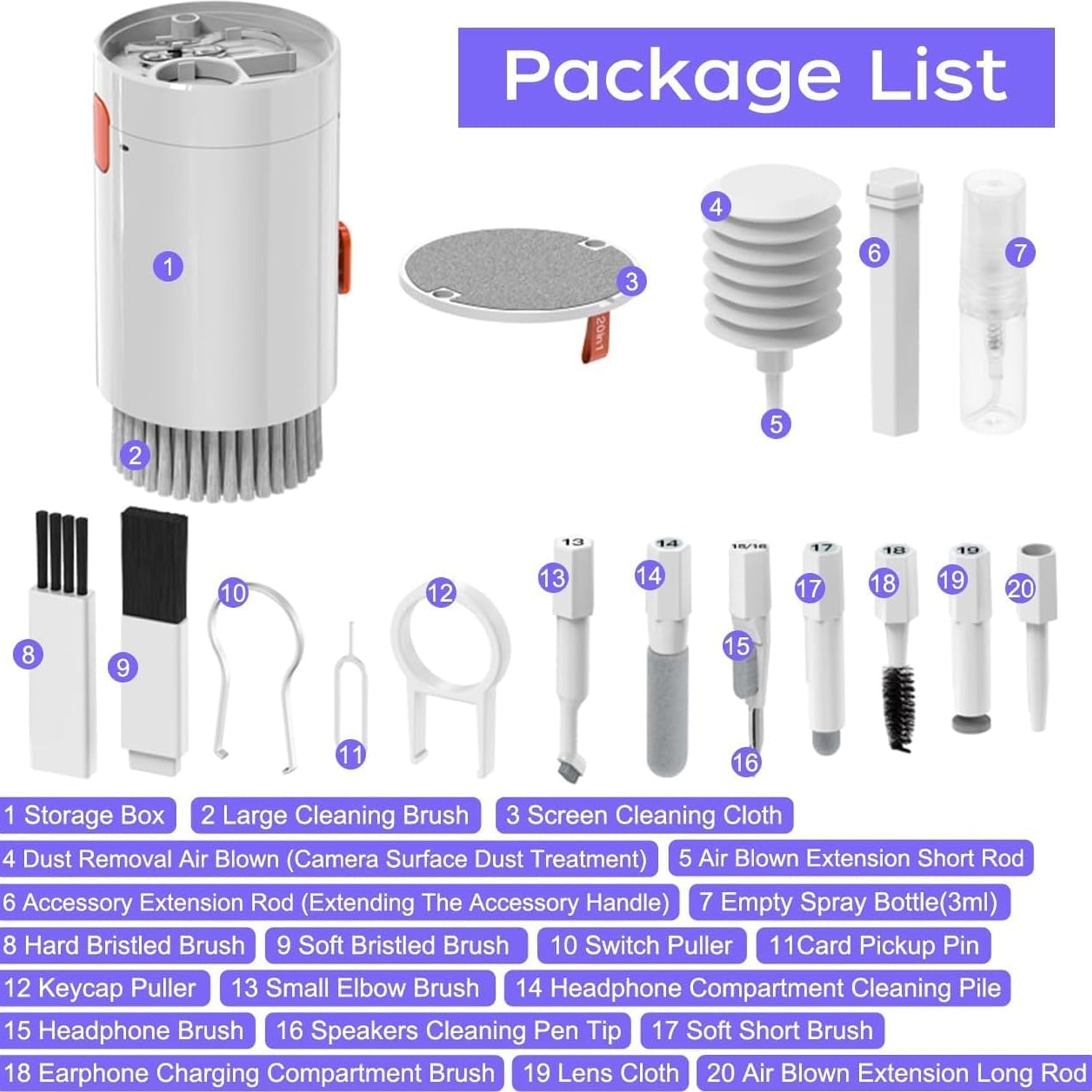best cleaning kit for phone and camera lens, portable cleaner kit for tech devices, multipurpose cleaning tools for digital devices