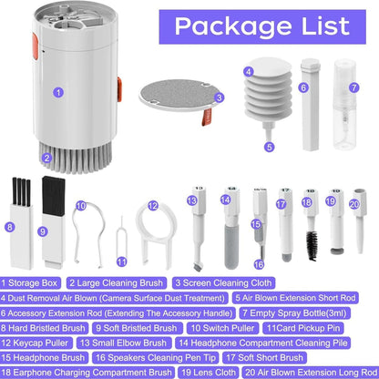 best cleaning kit for phone and camera lens, portable cleaner kit for tech devices, multipurpose cleaning tools for digital devices