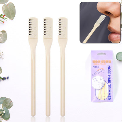 manual nose hair trimmer razor kit for men and women, grooming kit with 3 nose hair remover blades, stainless steel nose hair trimmer set,