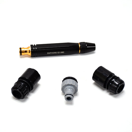 High pressure water gun nozzle for car wash. high pressure water gun, car wash spray gun, metal nozzle, garden water spray, adjustable spray gun, outdoor cleaning tool, heavy duty nozzle