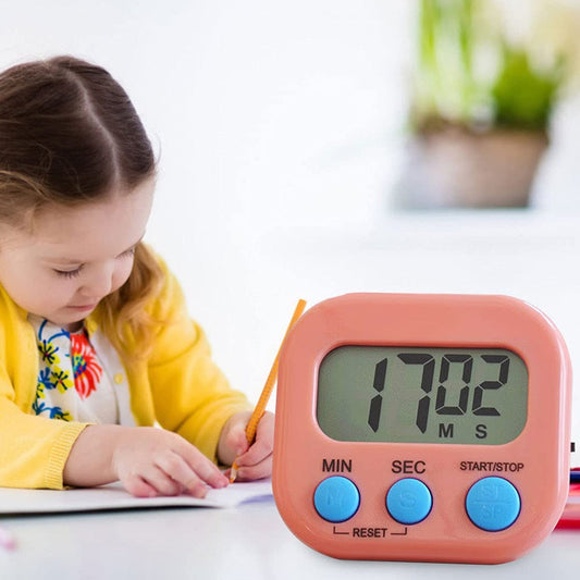 Digital kitchen timer with clear big digits, digital kitchen timer, countdown timer, cooking timer clock, study timer, office timer, kitchen stopwatch, large display timer, timer for kids, 99 min timer