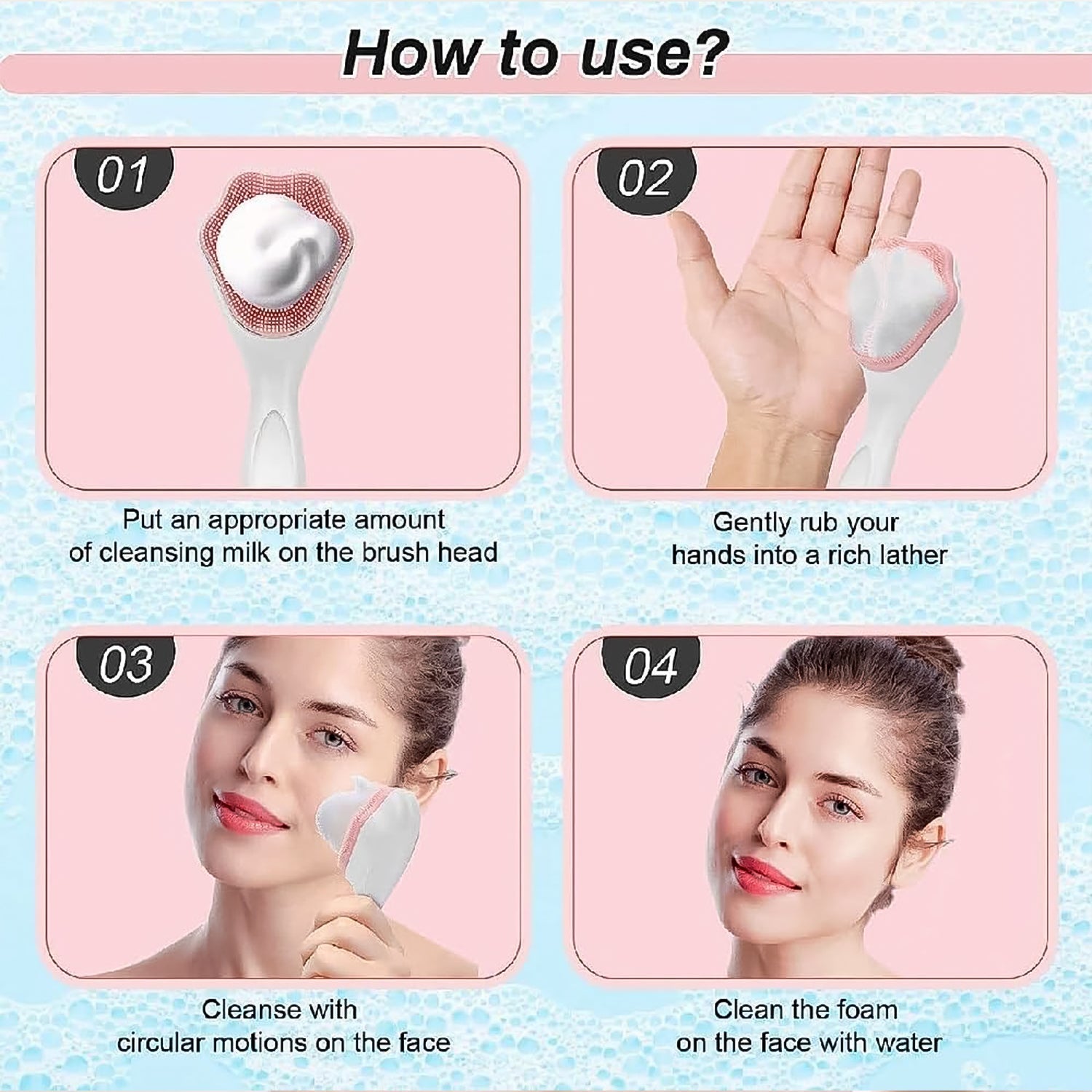 silicone face scrub tool for blackheads removal, soft cleansing brush for sensitive facial skin, silicone skin care tool for daily use, waterproof silicone face scrubber for travel