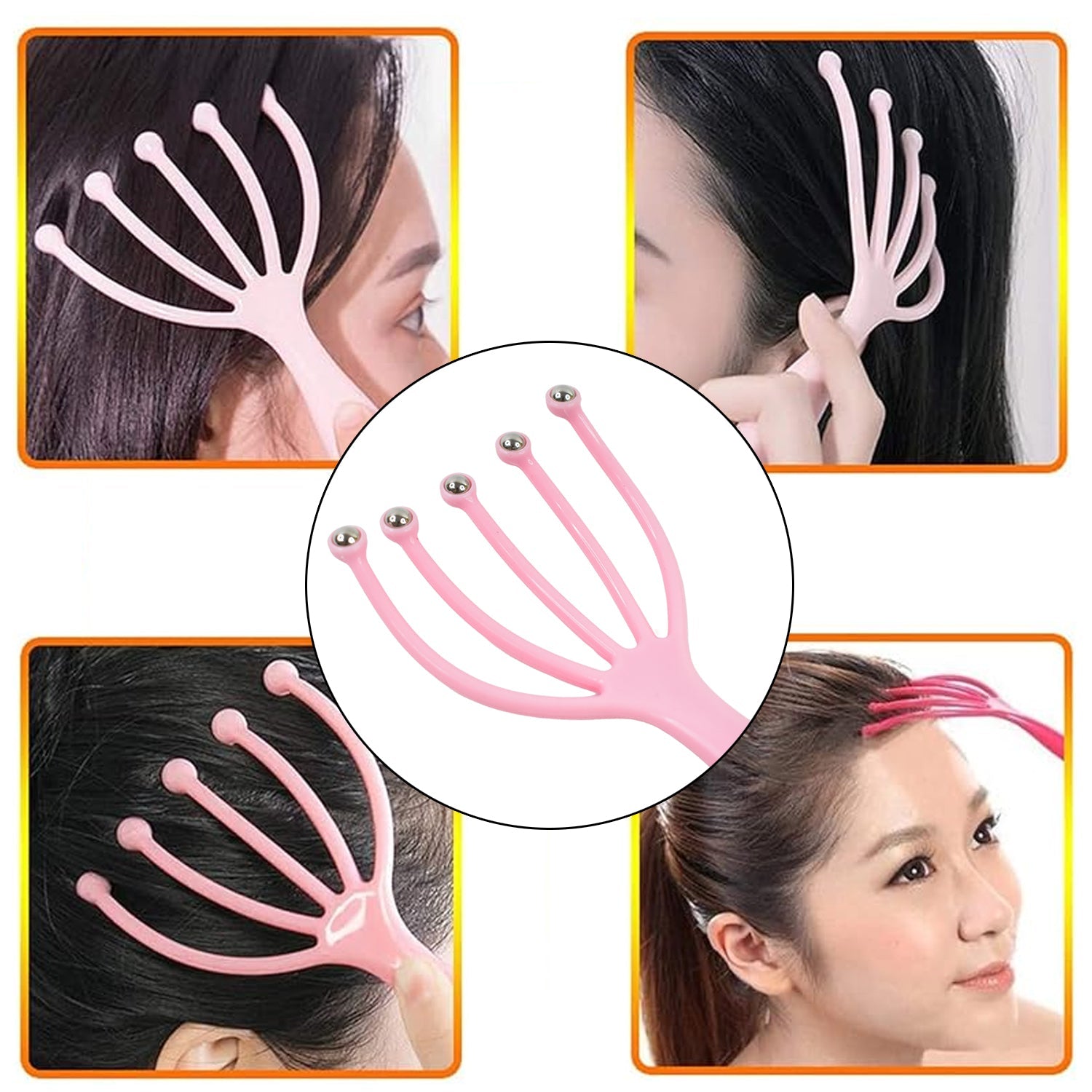 scalp relaxation tool, head scratcher massager set, hair care scalp tool, scalp stimulator for hair growth, 4 pc head massager,