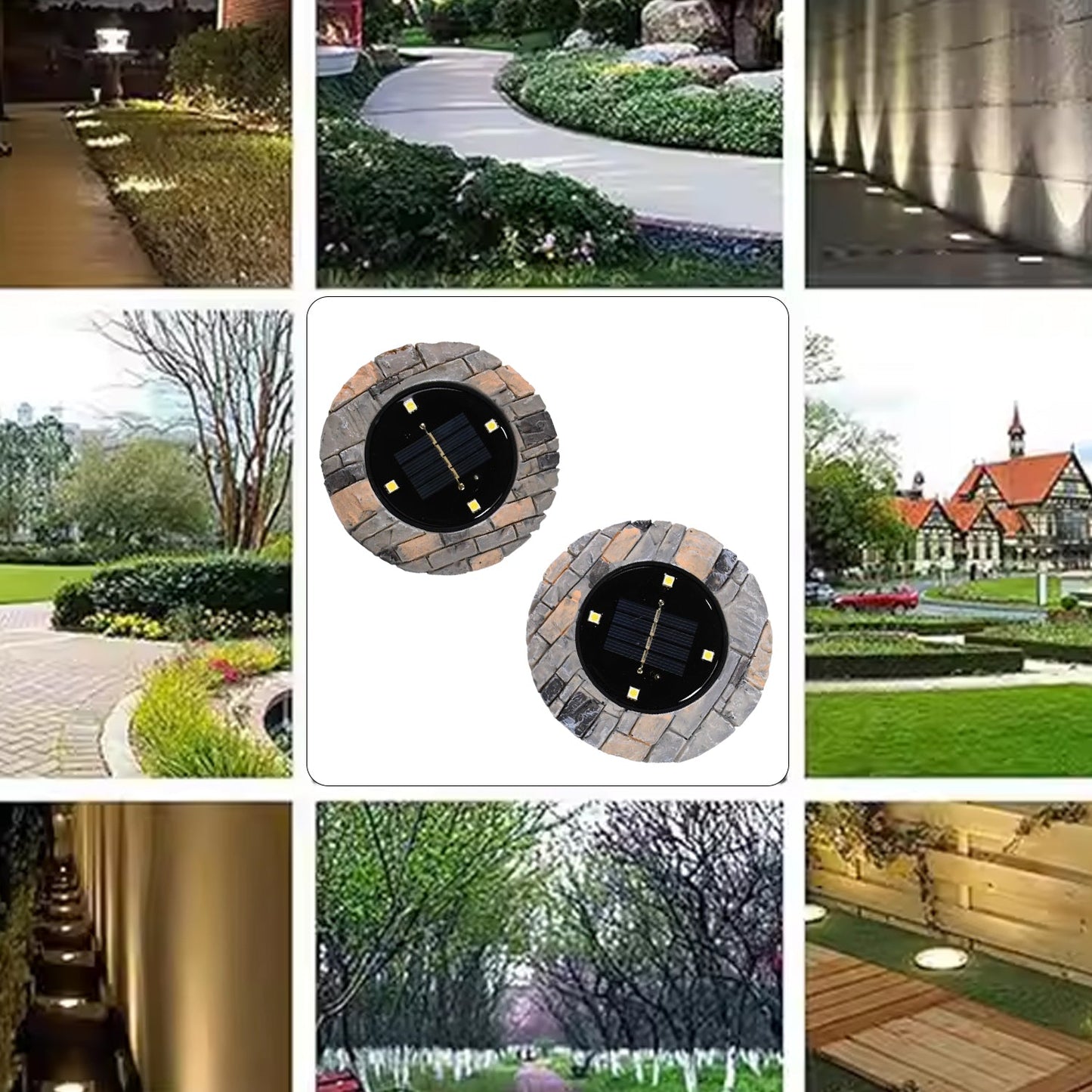 solar pathway lights, outdoor solar disk lights India, disk lights for garden and lawn, solar powered ground lights, waterproof LED solar lights for walkway, heavy duty solar lights pack of 2, 4 LED solar disk lights for outdoor,