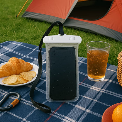 waterproof mobile pouch, mobile pouch with neck strap, underwater phone cover, waterproof phone case, mobile pouch for swimming, universal waterproof pouch