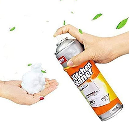 multipurpose bubble foam kitchen cleaner spray 500ml, oil & grease remover spray for chimney, stove and tiles, non‑toxic foam degreaser cleaner