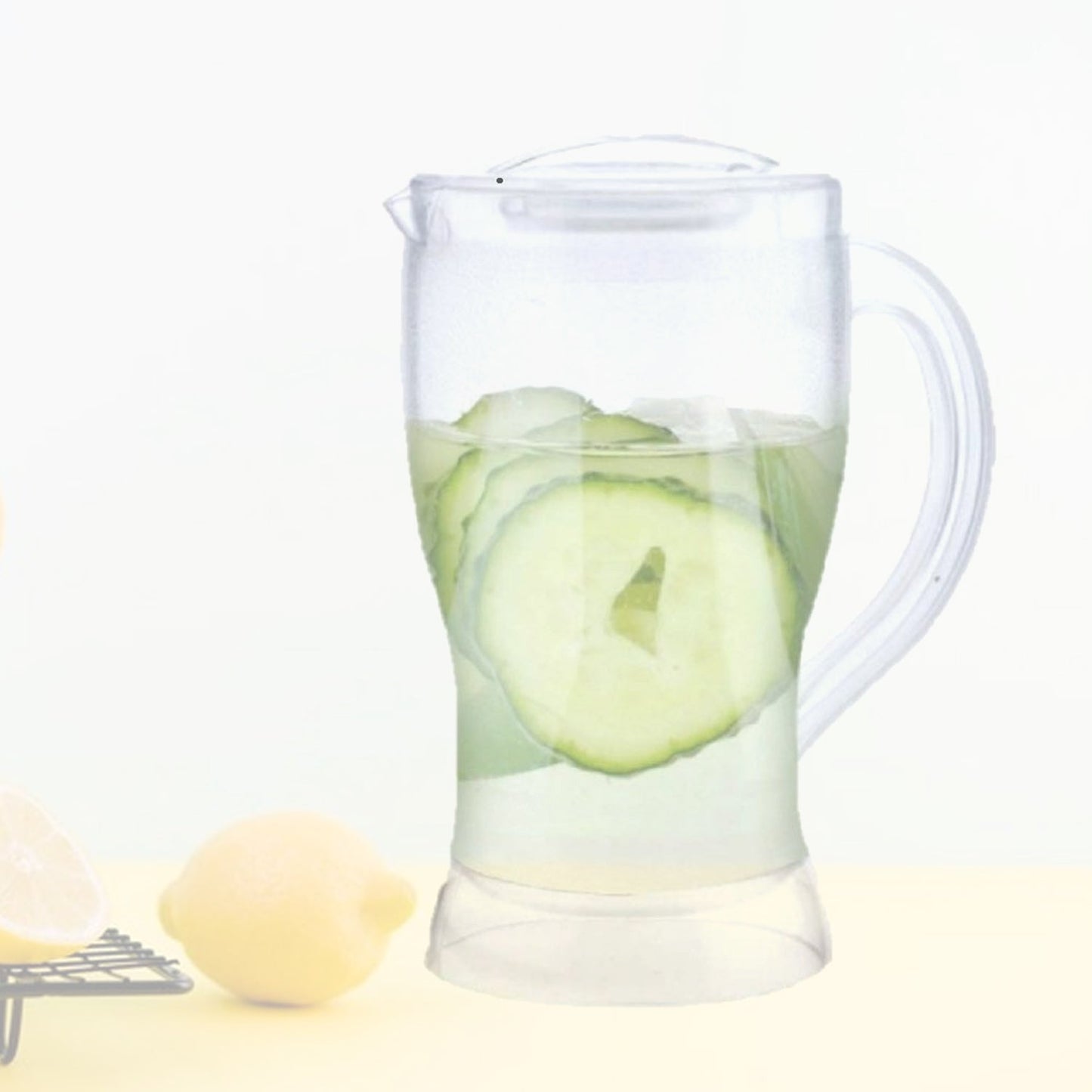 Apex juice jug, unbreakable plastic pitcher, BPA free lemon jug, fridge friendly jug, kitchen jug with lid, cold beverage jug, polycarbonate water jug India,