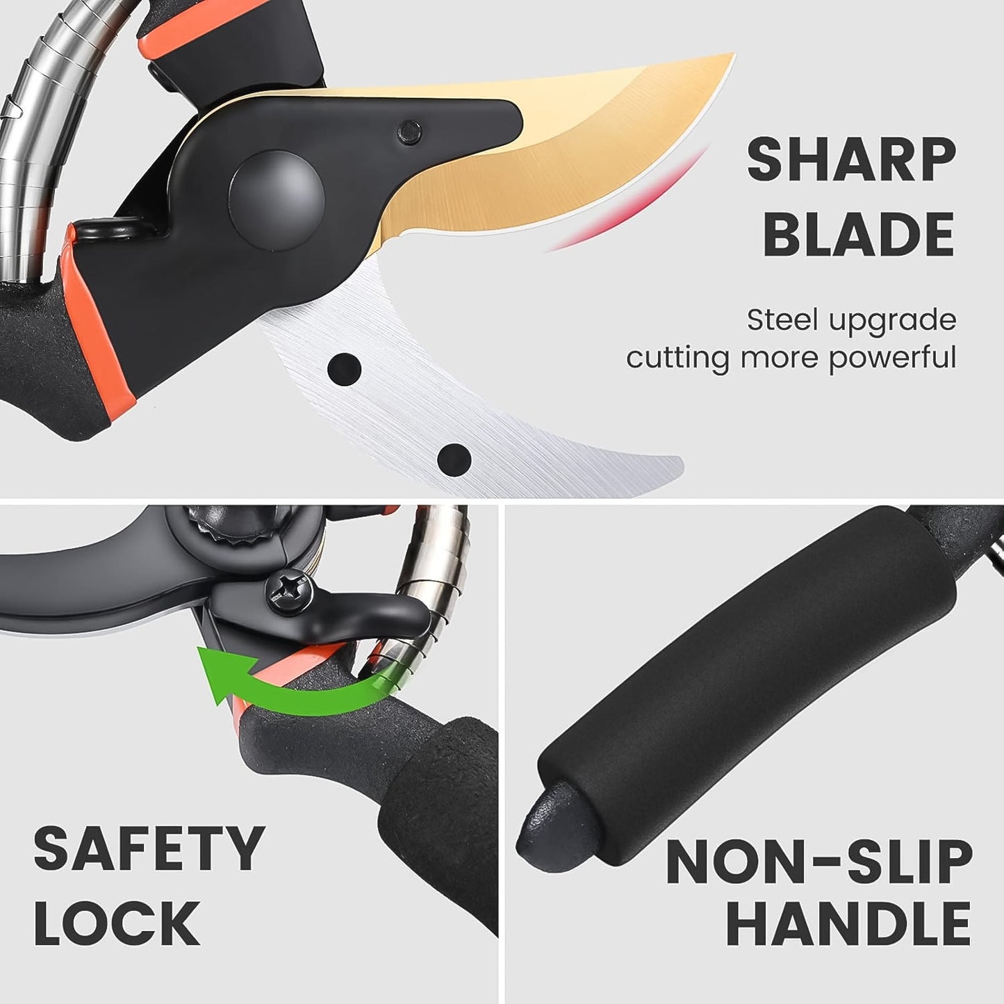 plant cutter for home garden, garden shears with safety lock, ergonomic pruning tool for gardeners,