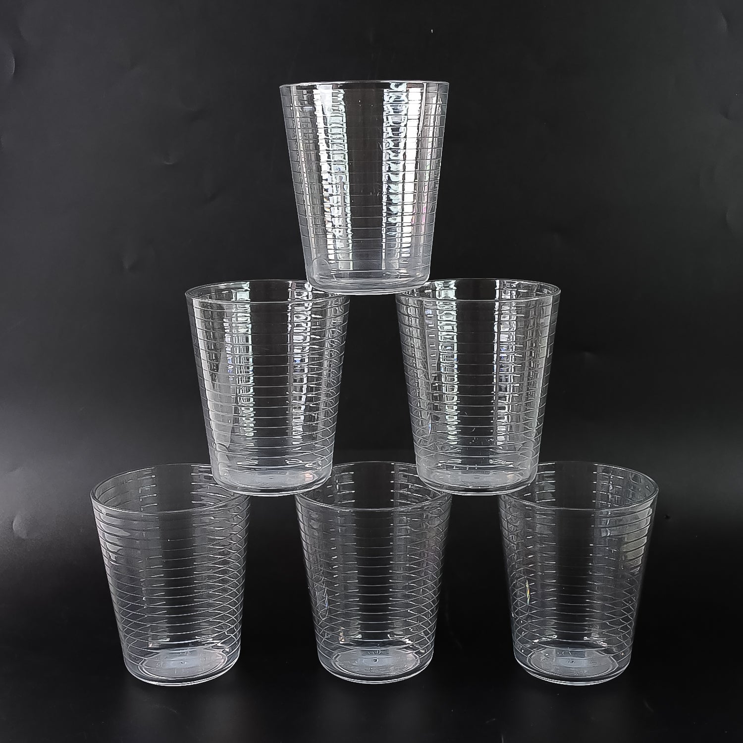BPA free plastic tumblers, Apex pyramid design glass, stackable plastic cups, unbreakable plastic drinking glass,