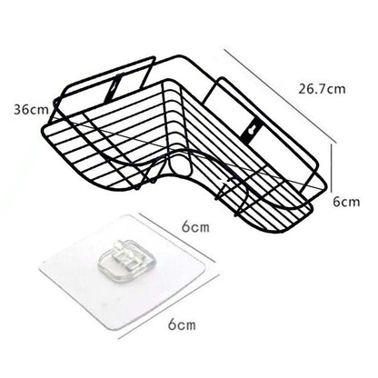 Self-adhesive wall-mounted shelf for kitchen. stainless steel bathroom shelf, self adhesive corner rack, wall mount storage rack, waterproof shower shelf, kitchen organizer shelf, no drill wall shelf