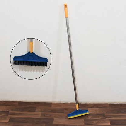 2-in-1 cleaning brush and wiper, long handle for easy cleaning, floor cleaning brush, cleaning brush with wiper, long handle scrubber, 2 in 1 bathroom brush, kitchen floor wiper, triangular cleaning brush, home cleaning tools