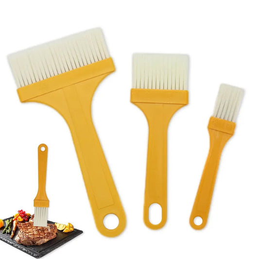multifunction silicone basting brush set for cooking, 3 pcs heat resistant silicone pastry brushes, BBQ basting brushes set for grilling and baking, 