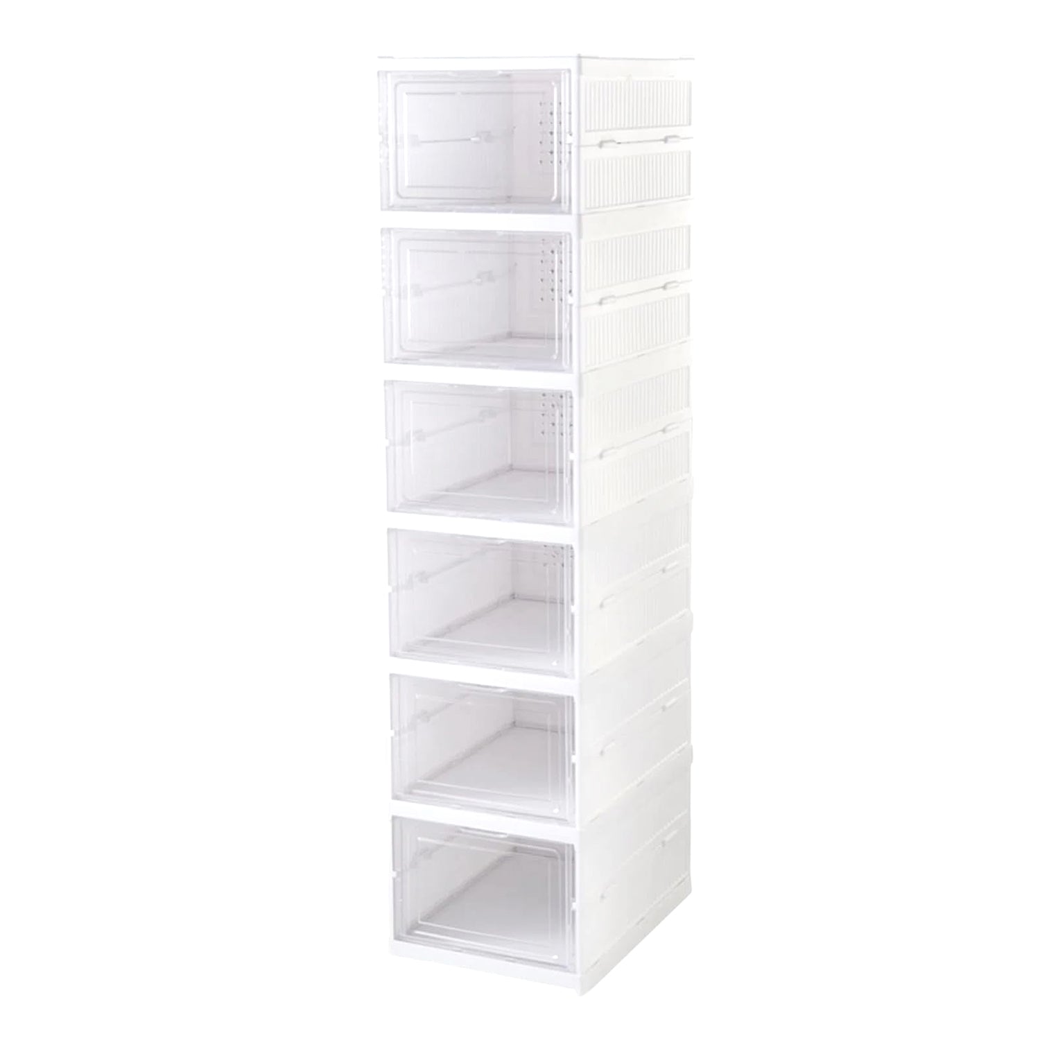 6‑layer stackable foldable storage organizer cart with wheels, portable utility trolley for clothes kitchen closet bathroom, collapsible multi-tier plastic storage cart, rolling organizer cart 6‑layer


