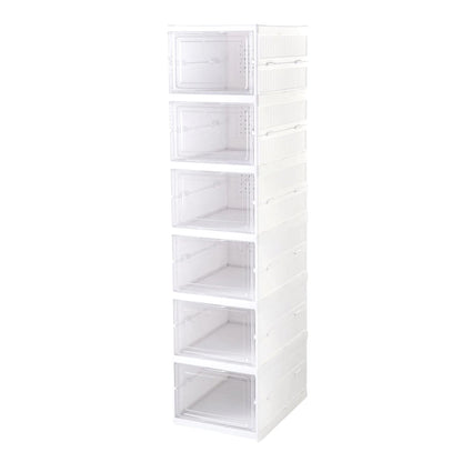 6‑layer stackable foldable storage organizer cart with wheels, portable utility trolley for clothes kitchen closet bathroom, collapsible multi-tier plastic storage cart, rolling organizer cart 6‑layer


