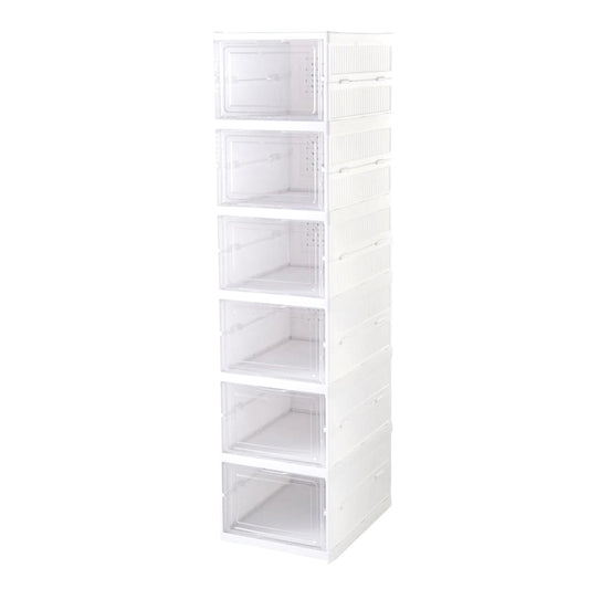 6‑layer stackable foldable storage organizer cart with wheels, portable utility trolley for clothes kitchen closet bathroom, collapsible multi-tier plastic storage cart, rolling organizer cart 6‑layer

