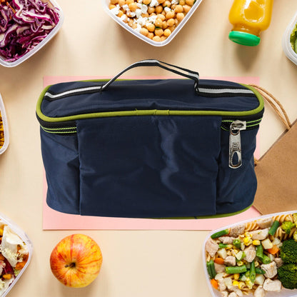 sumo plastic lunch box with bag spoon and fork for office and school, leak-proof tiffin box set with food-safe compartments,