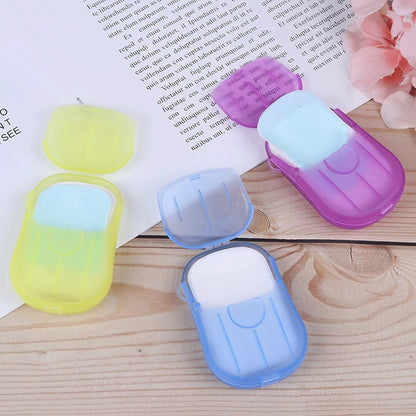 compact paper soap for hand cleaning, paper soap sheets for travel use, mix color mini soap sheet box