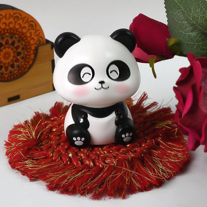 adorable solar panda figurine for kids and adults, solar shaking panda ornament for dashboard,